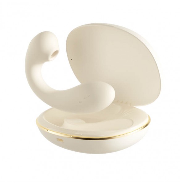 MizzZee - Naughty Whale Suction Wearable Vibrators (Chargeable - Beige)